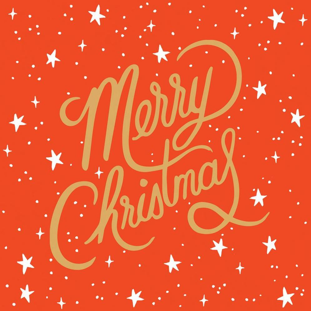 Merry Christmas Script Holiday Card
