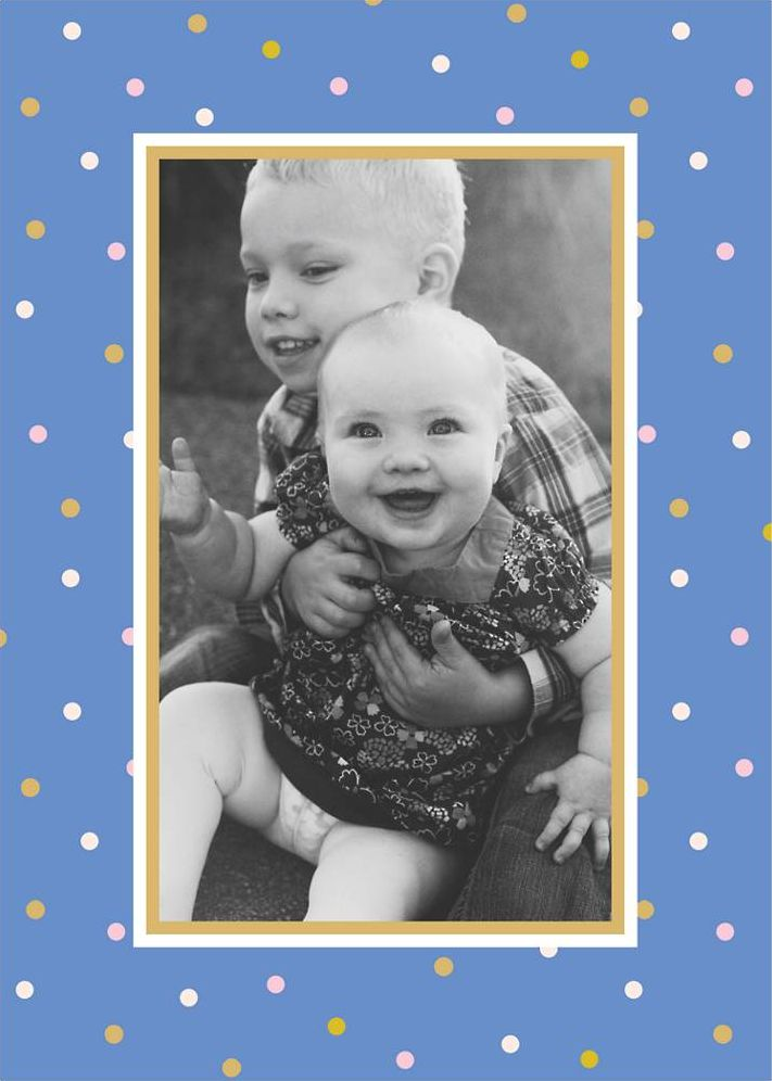 Wrapping Paper Blue Holiday Photo Card