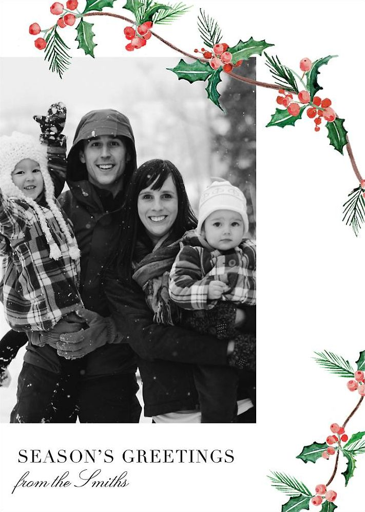 Holly Days Holiday Photo Card