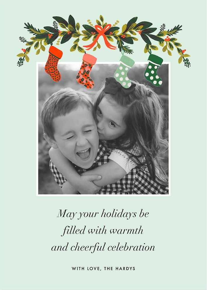 Family Stocking Photo Card