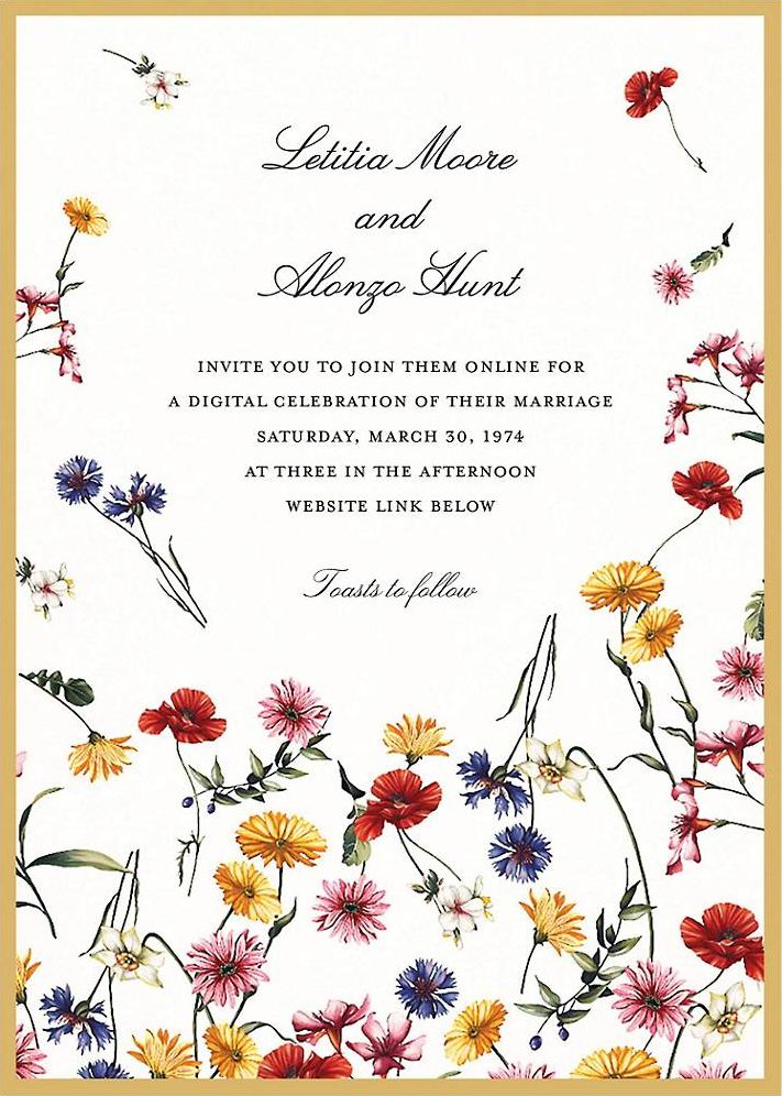 Floating Floral Wedding Invitation