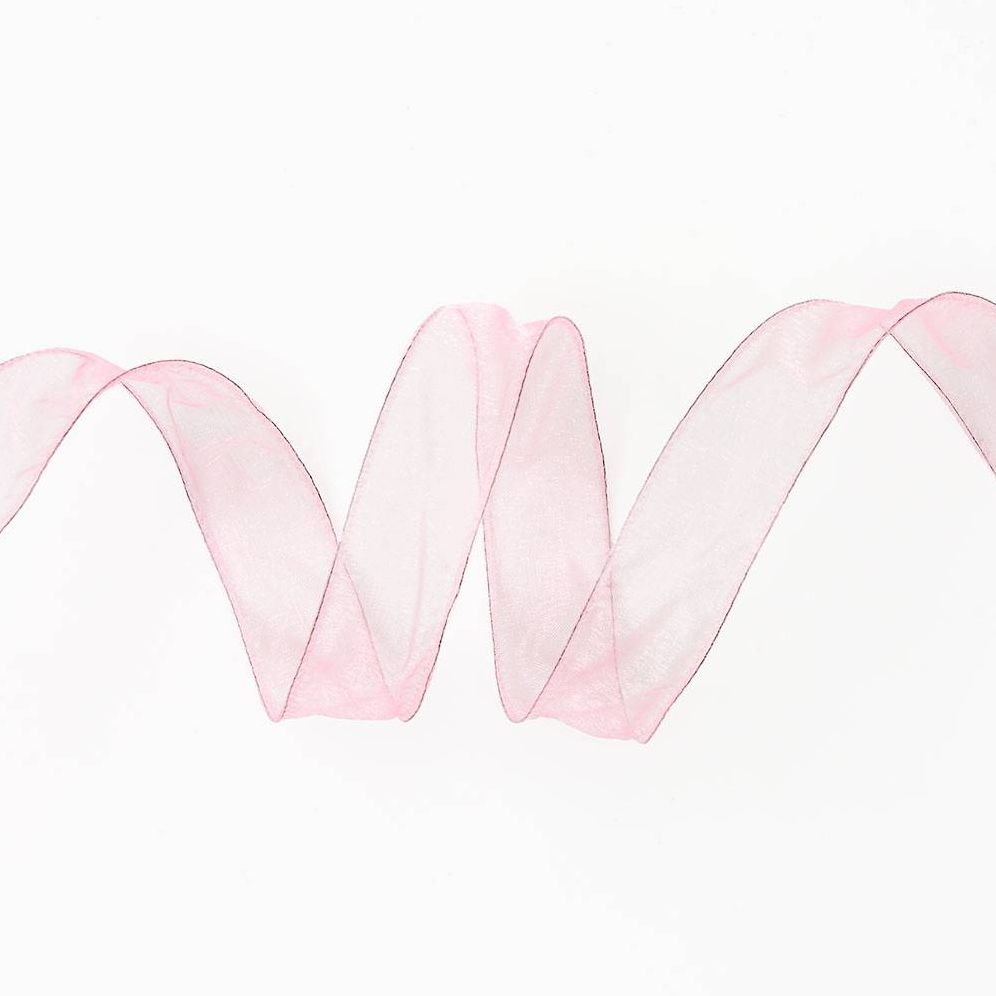 Light Pink Organdy Wired Ribbon 1