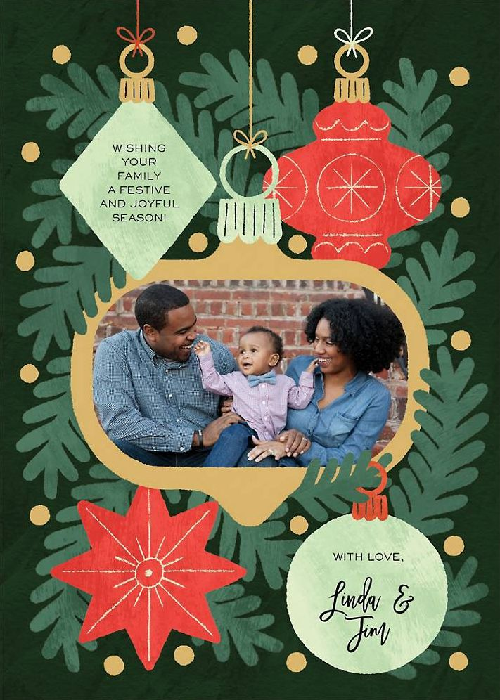 Christmas Bulbs Holiday Photo Card