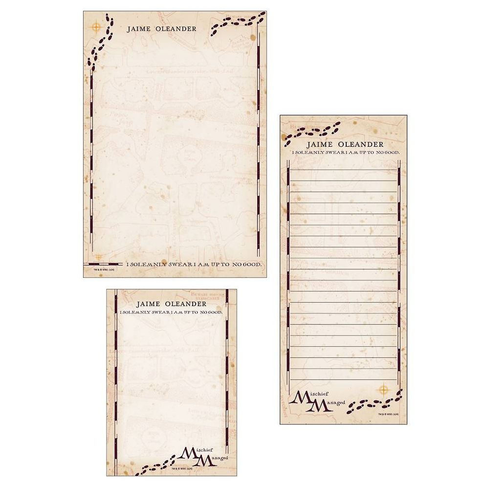 Maurauder's Map Footprints Harry Potter Mixed Personalized Notepads