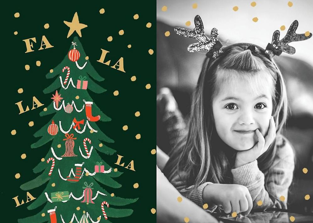 Fa La La Tree Holiday Photo Card