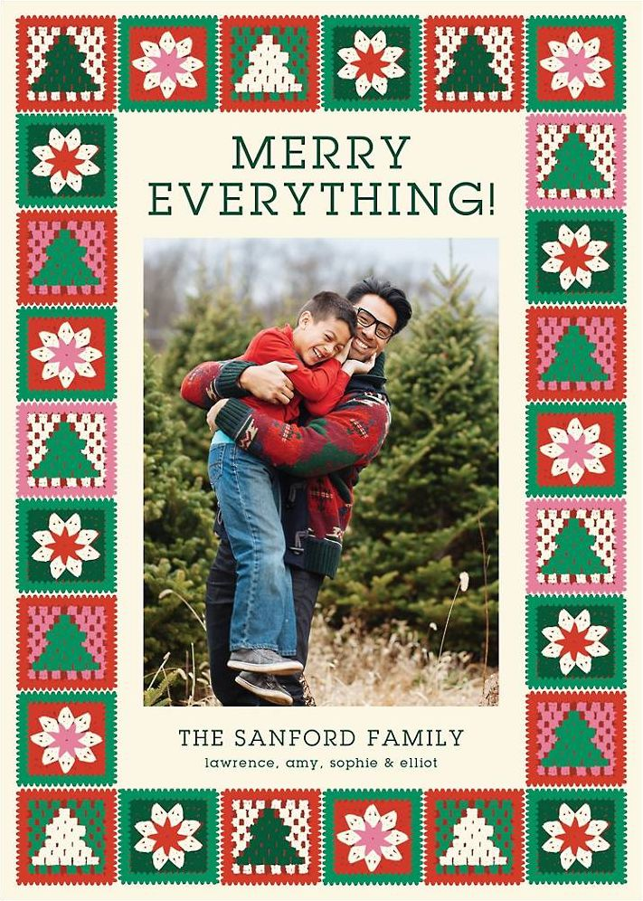 Crochet Squares Holiday Photo Card