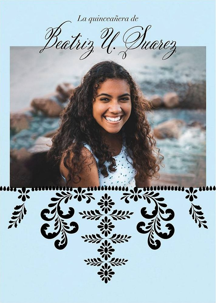 Ornate Occasion Glacier Quinceanera Invitation