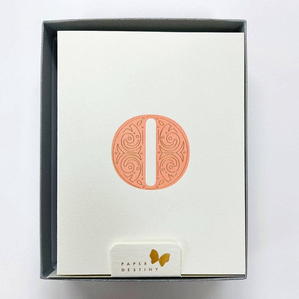 Monogram Letterpress O Stationery Set