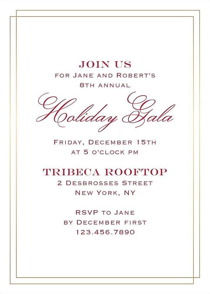 Duo Border Holiday Party Invitation