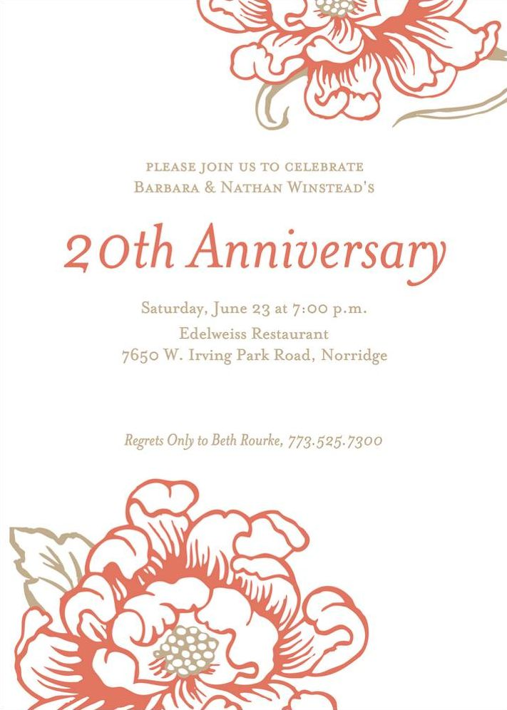 Cottage Bloom Anniversary Invitation