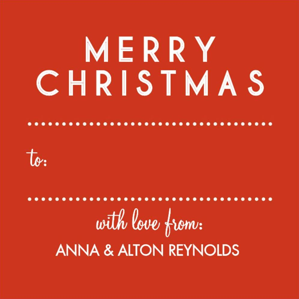 Merry Christmas Gift Tag Label