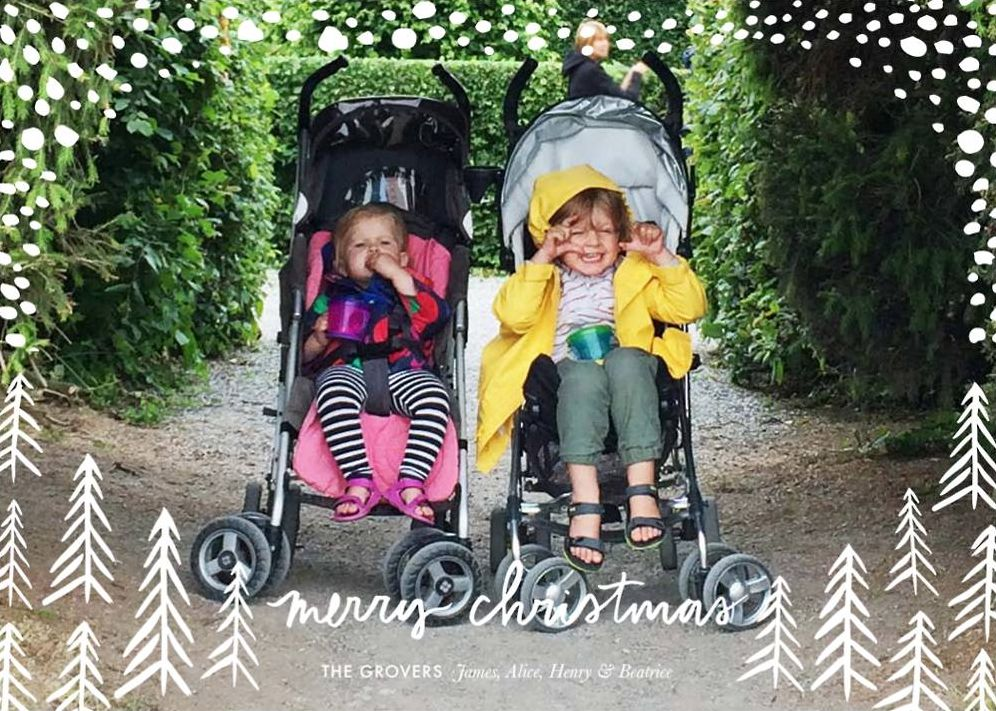 Pollenpine Snow Horizontal Christmas Photo Card