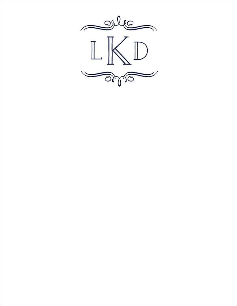 Vintage Marquis Monogram A2 Stationery