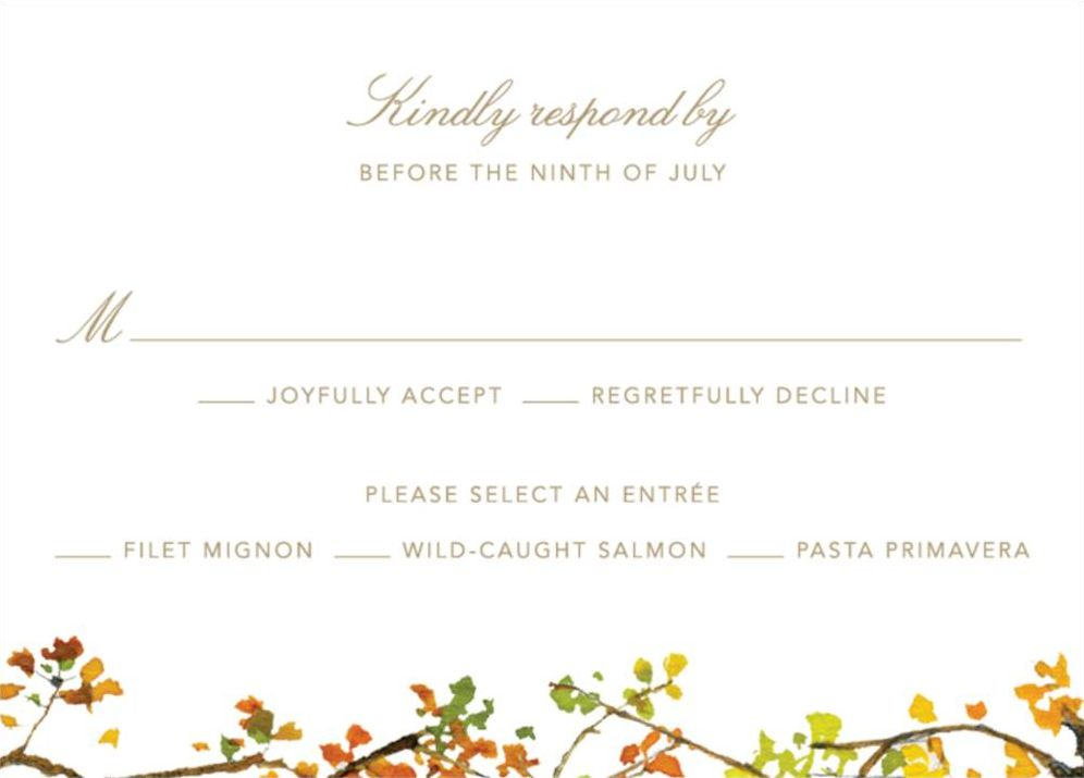 Autumn Boughs Response Card