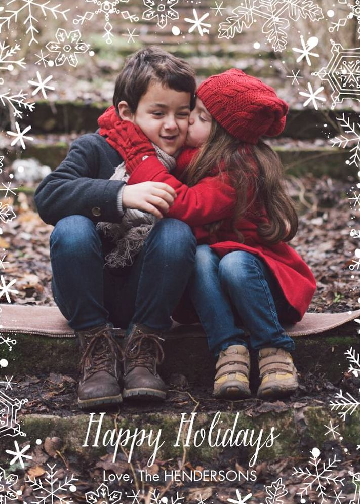 Snowflake Holiday Photo Card Vertical