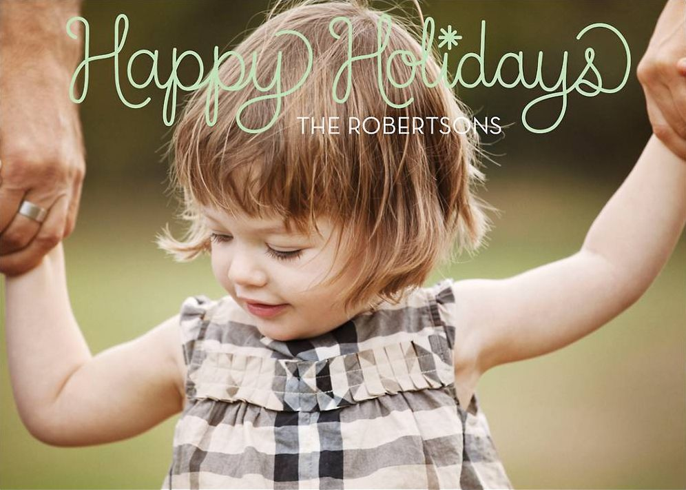 Happy Holidays Loop Script Photo Card