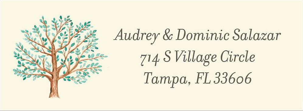 Tree of Life Bar Mitzvah Return Address Label