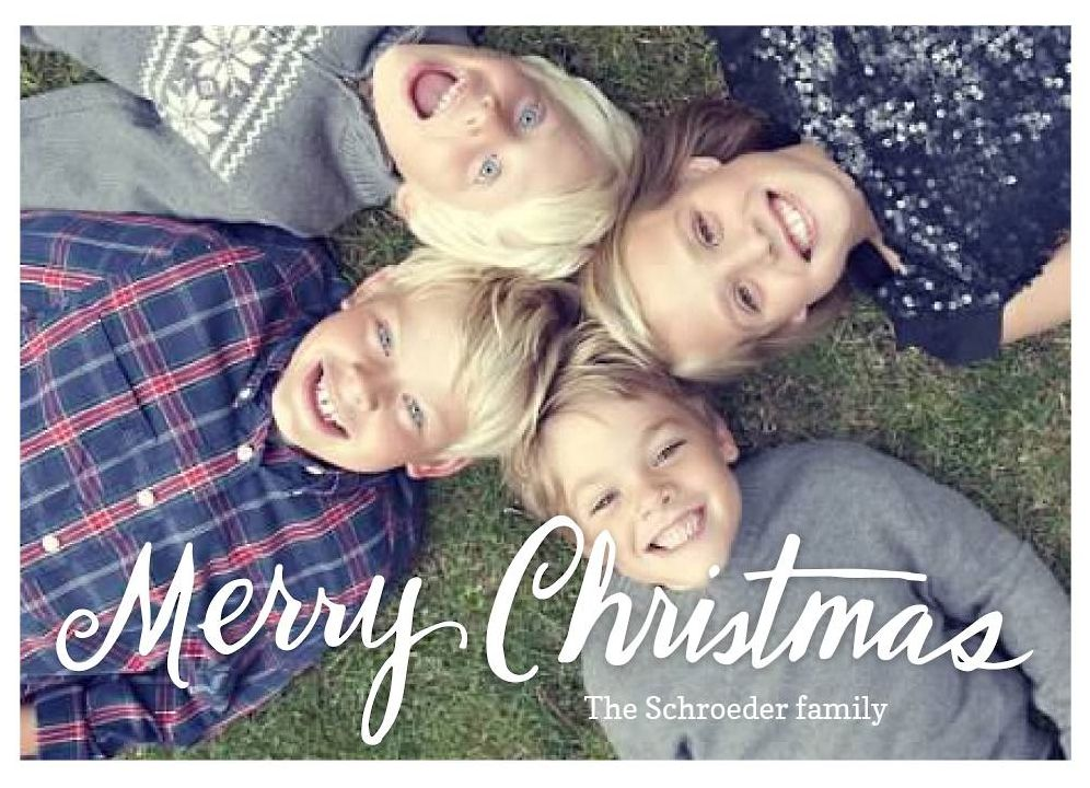 Merry Christmas Thick Script Holiday Photo Card