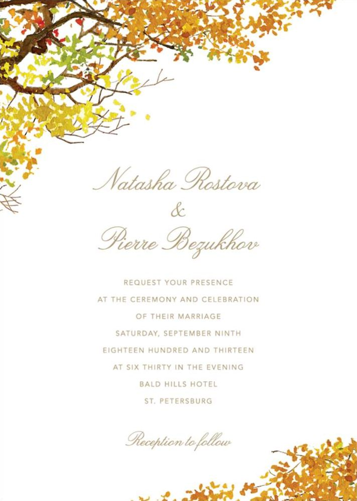 Autumn Boughs Wedding Invitation