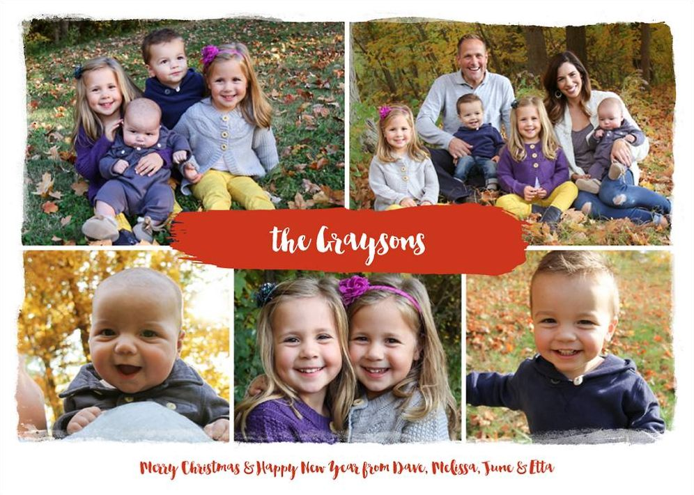 Brush Name Holiday Multi-Photo Card