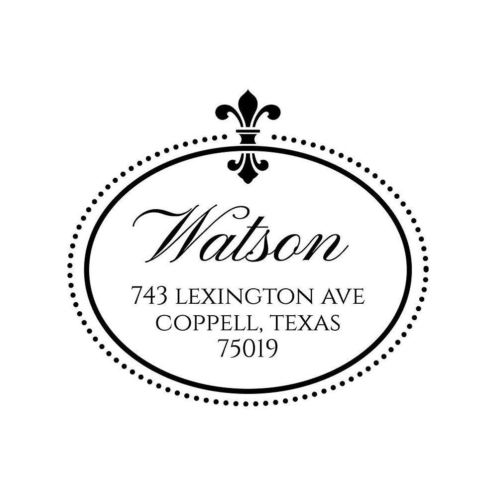 Fleur De Lis Dot Border Custom Stamp and Stamp Tool