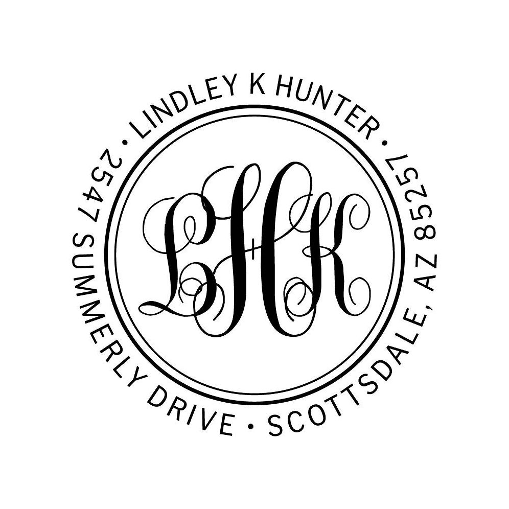 Scroll Monogram Custom Stamp Set