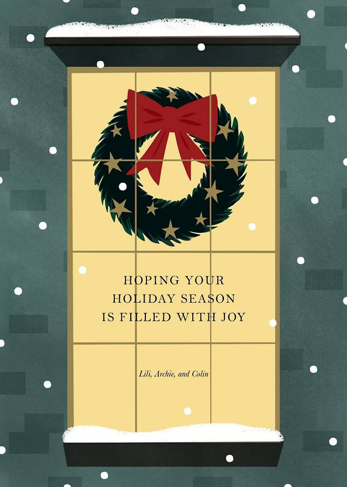 Shining Wreath Holiday Photo Card