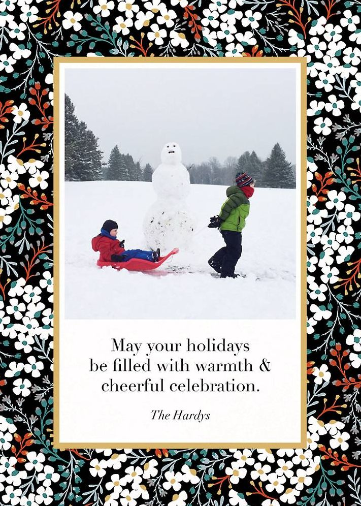 Winter Blooms Holiday Photo Card