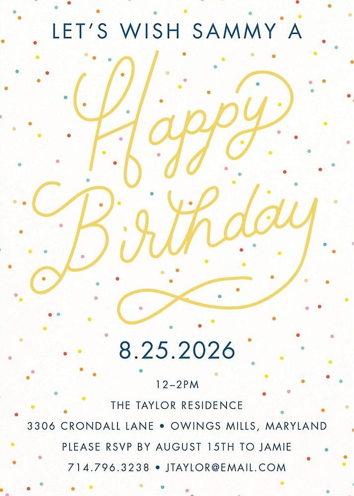 Confetti Party Invitation