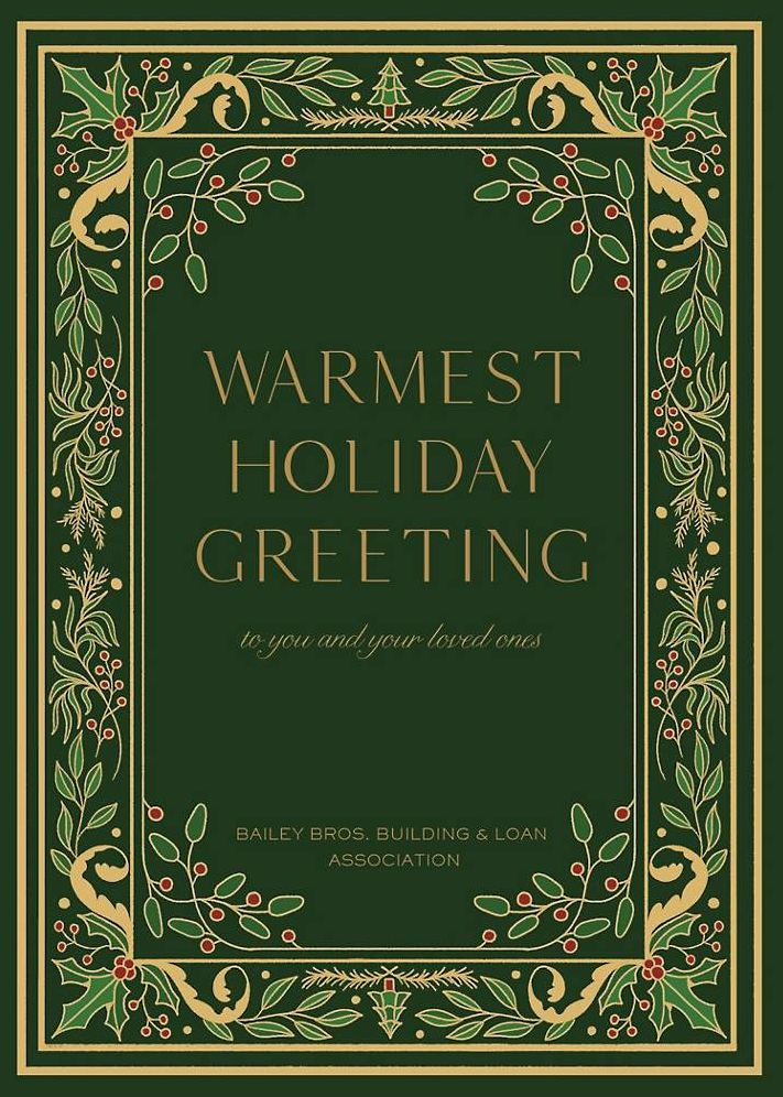 Dickens Hunter Green Holiday Card