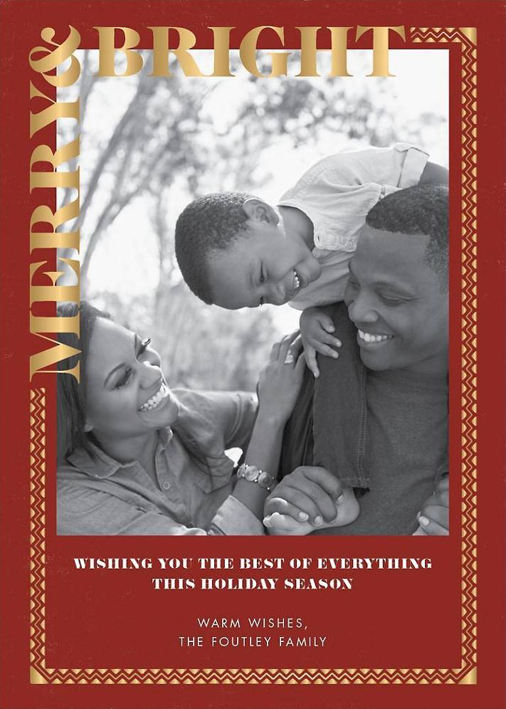 Bright Holiday Crimson Photo Card