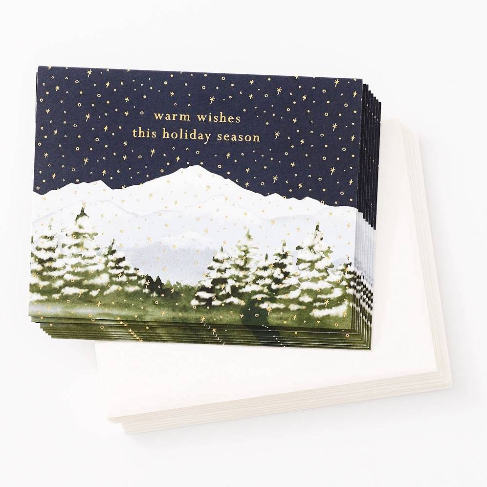 XMAS A2 Warm Wishes Mountain Holiday Card Set