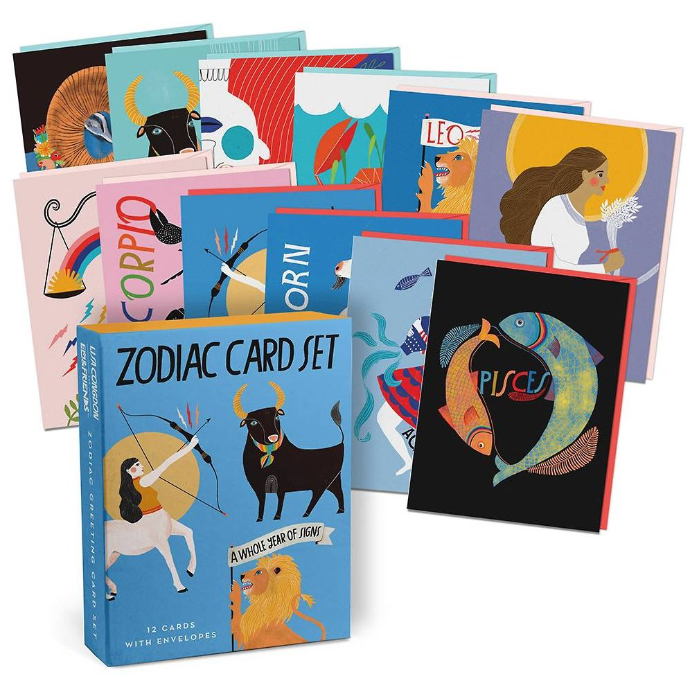 Zodiac Cards, Box of 12 Assorted
