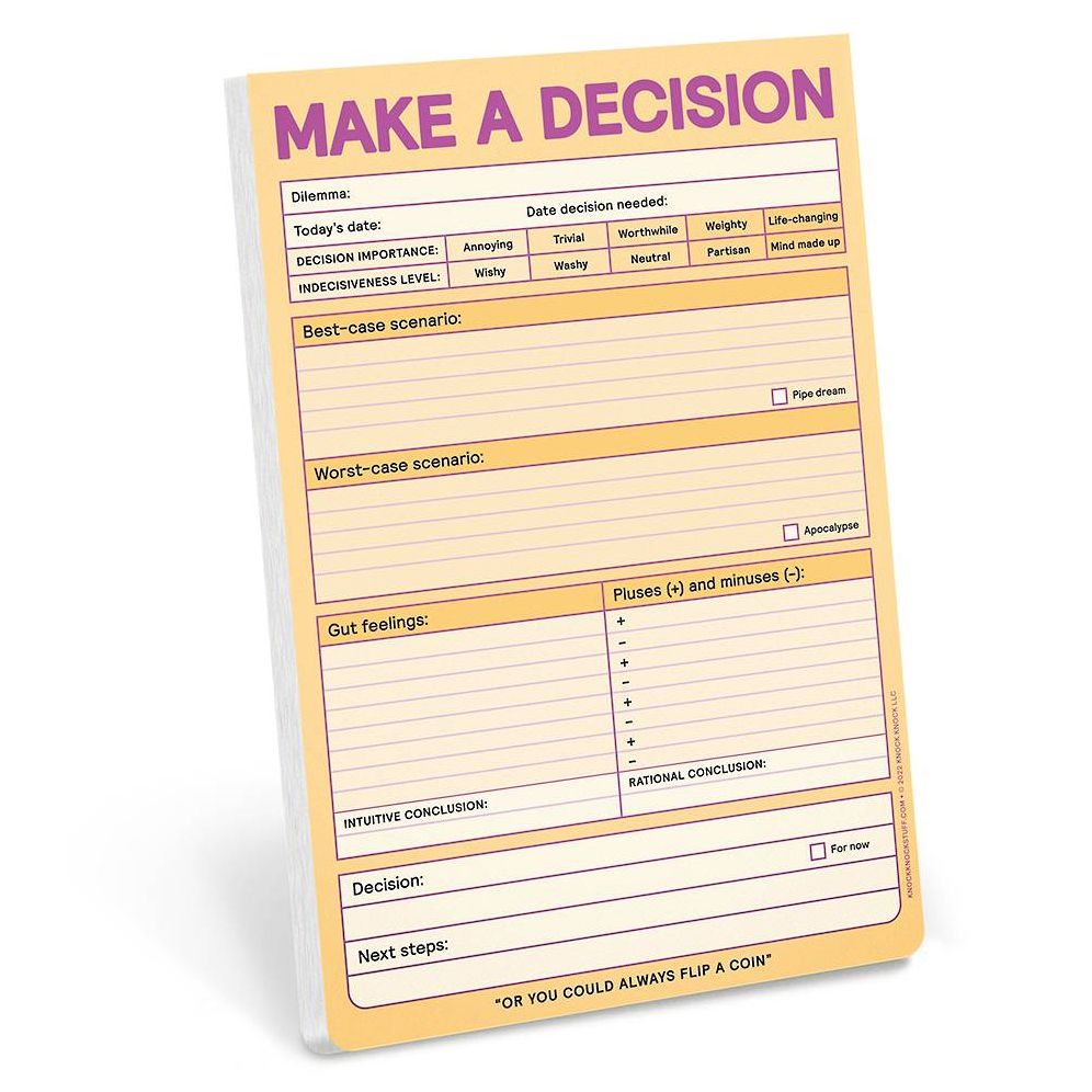 Make A Decision Knock Knock Pad | Paper Source