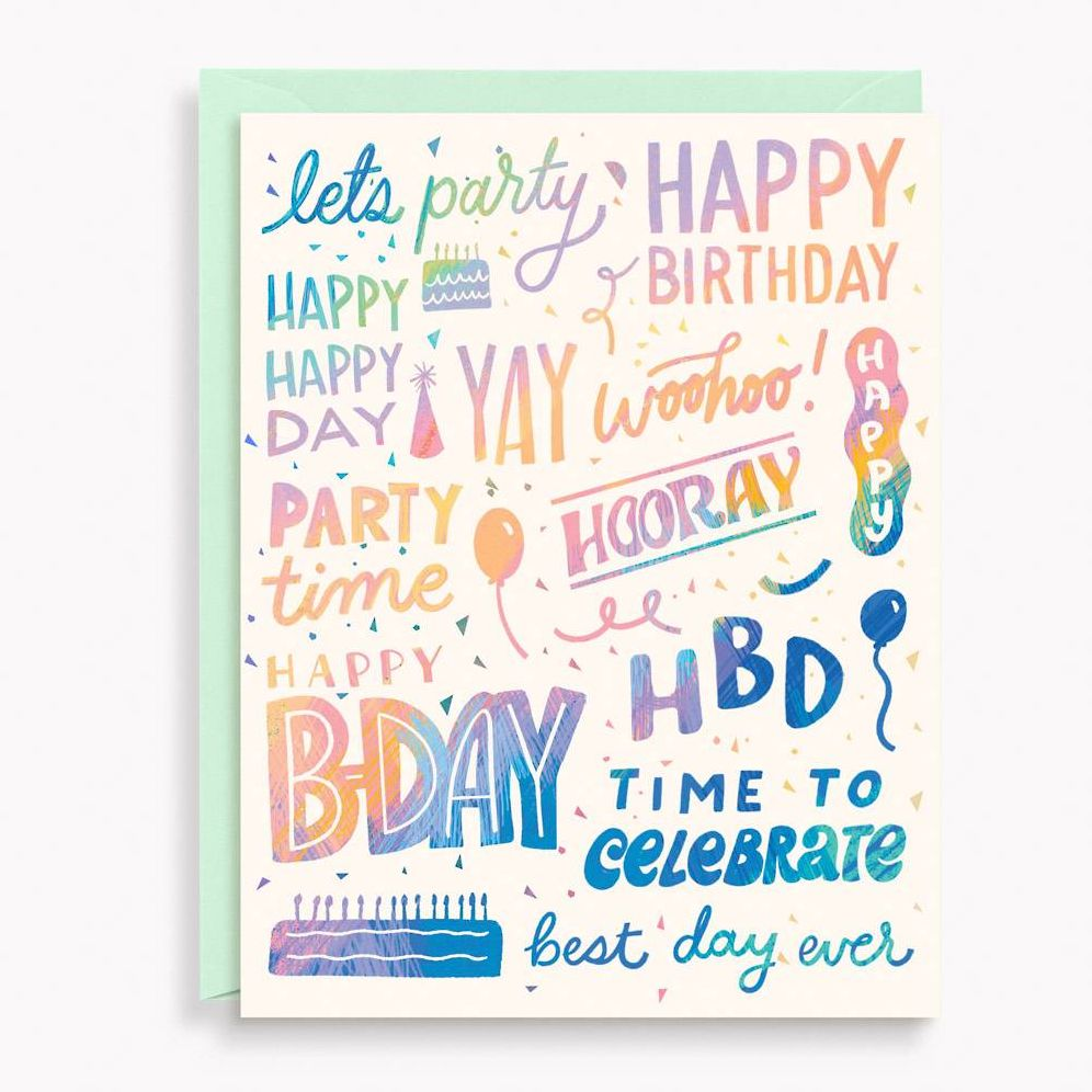 Typography Collage Birthday Card