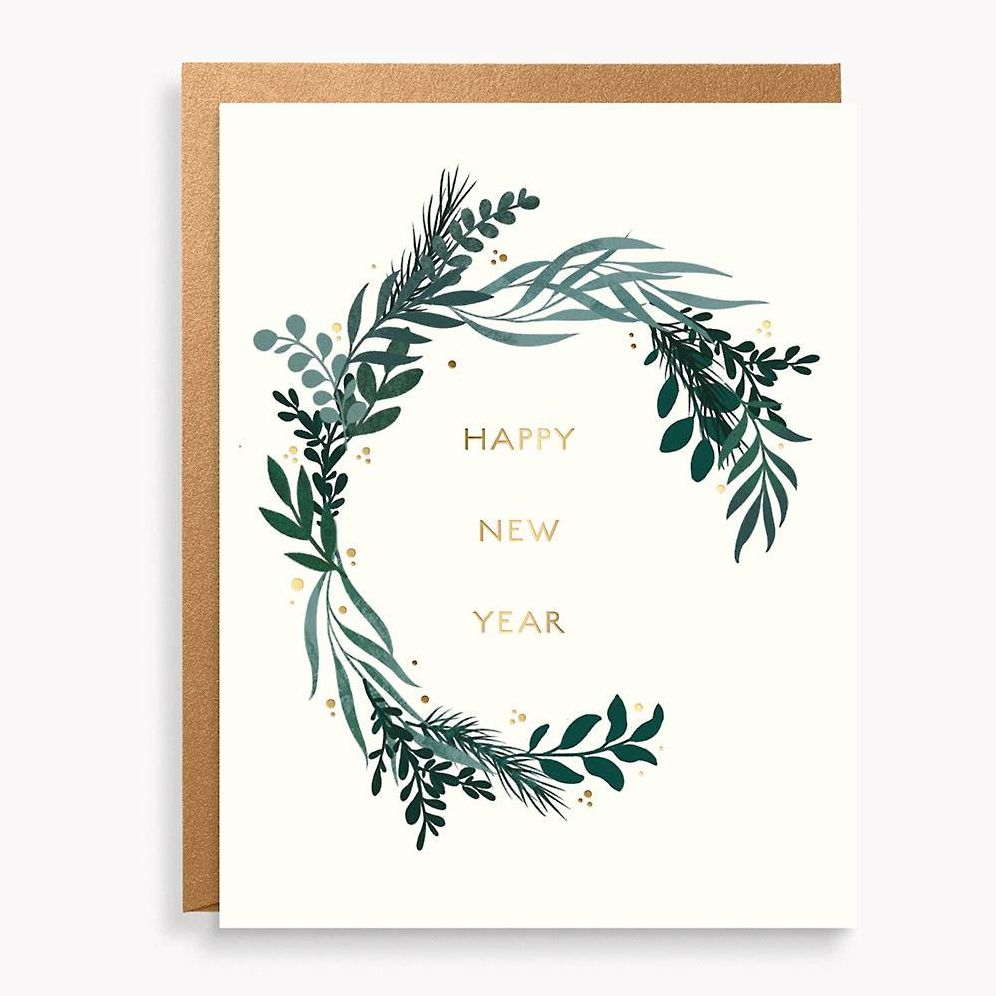 NYEAR A2 Botanical Happy New Year Card Set