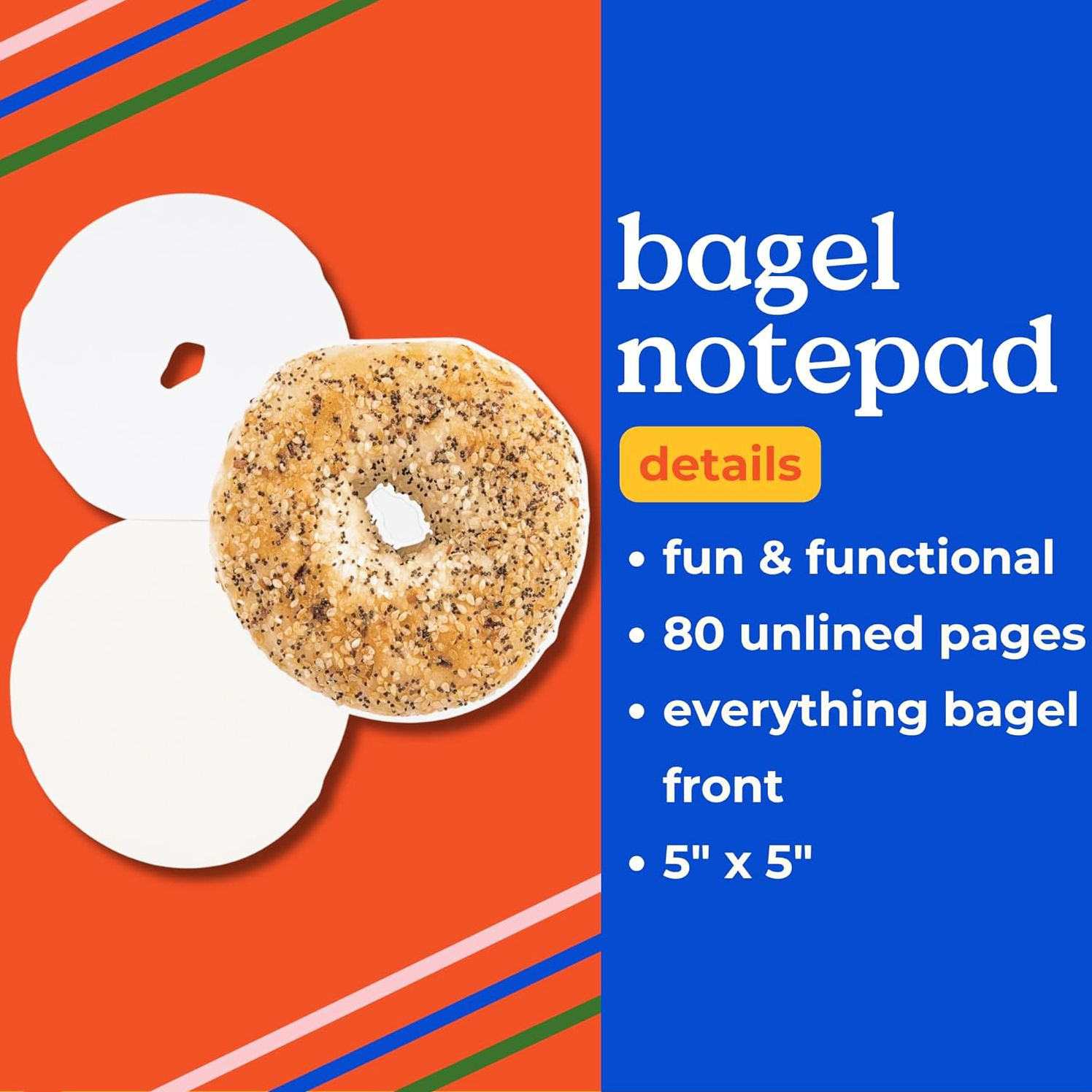 ban.do Novelty Notepad, Bagel