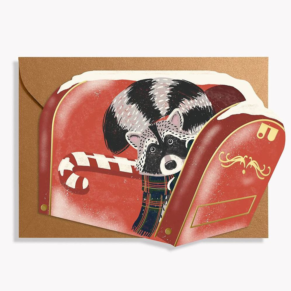 XMAS OFF/FOIL/DIECUT A7 Raccoon Mail FLD S/10