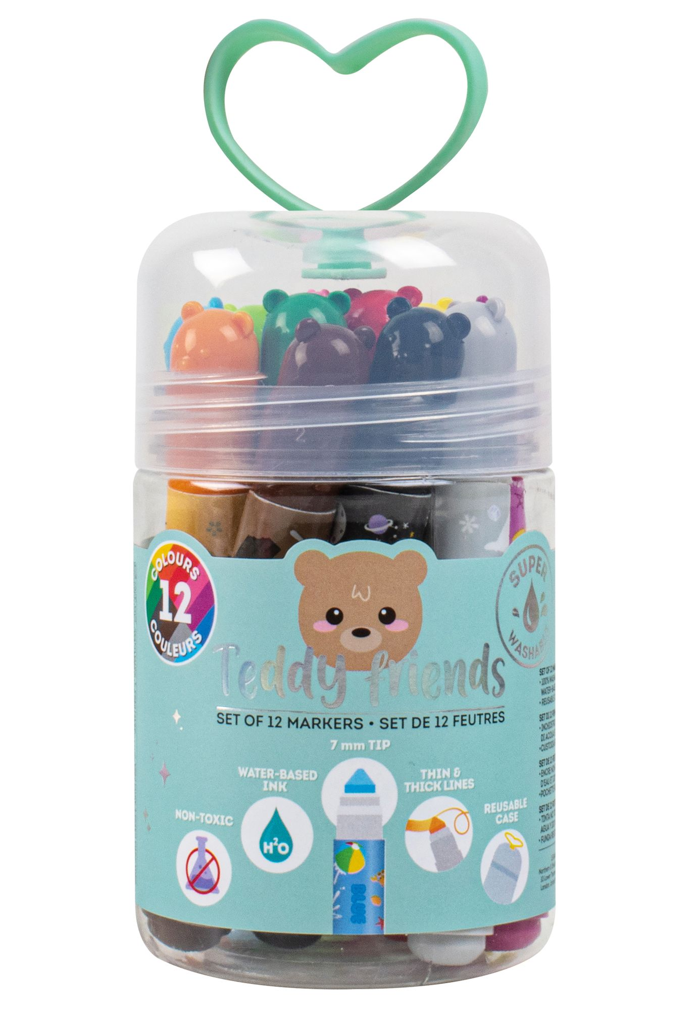 Legami Set Of 12 Markers - Teddy Friends - Teddy Bear
