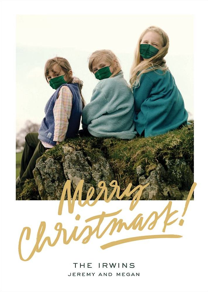 Gold Cheer Holiday Photo Card