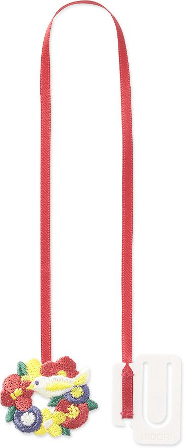 Midori Embroidery Bookmark Clip Bird
