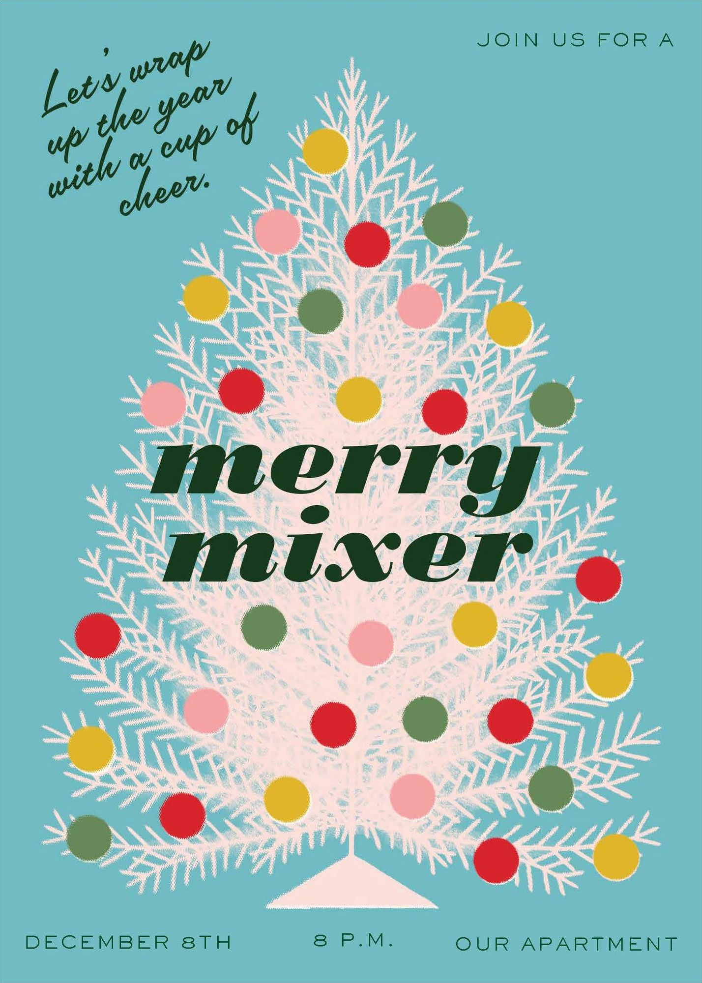Retro Christmas Tree Holiday Card