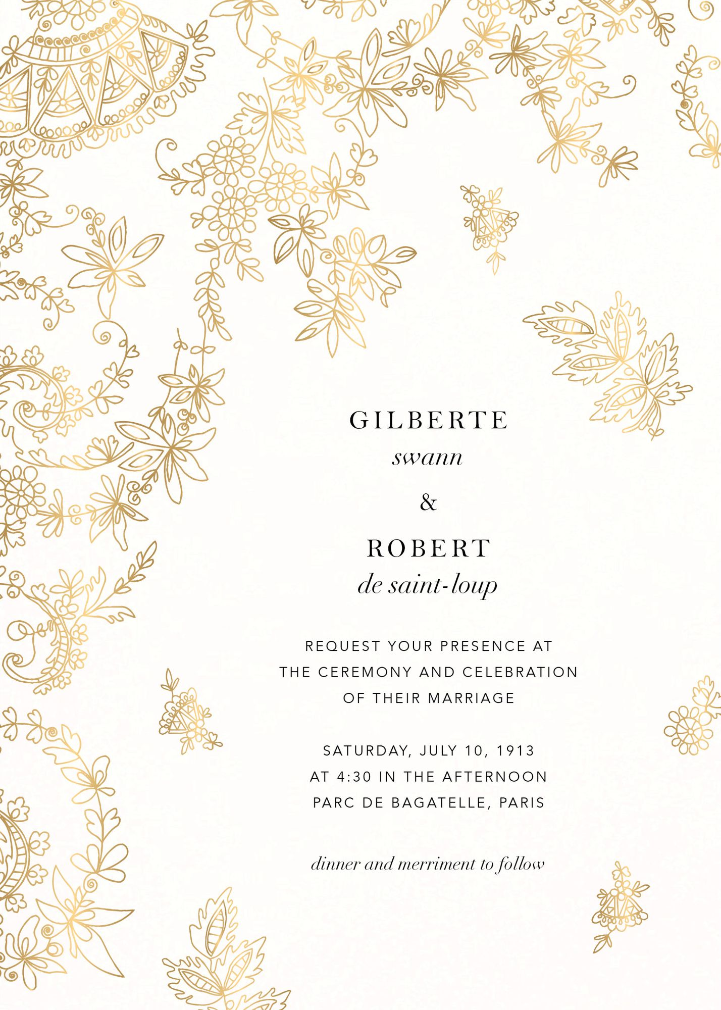 Floral Filigree Wedding Invitation
