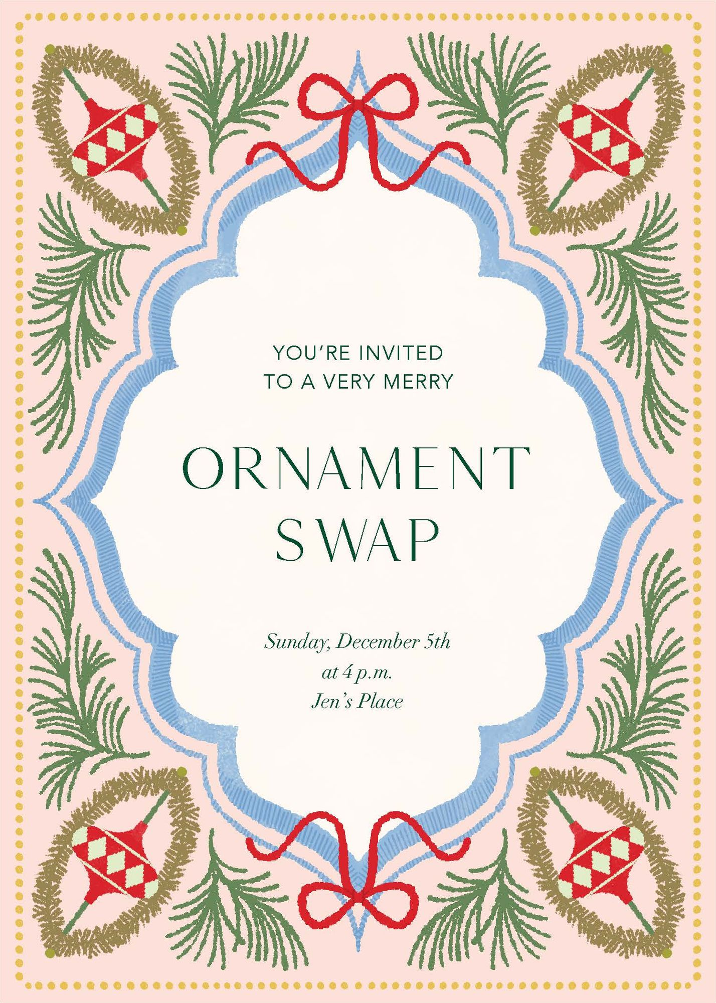 Fanciful Ornaments Holiday Card