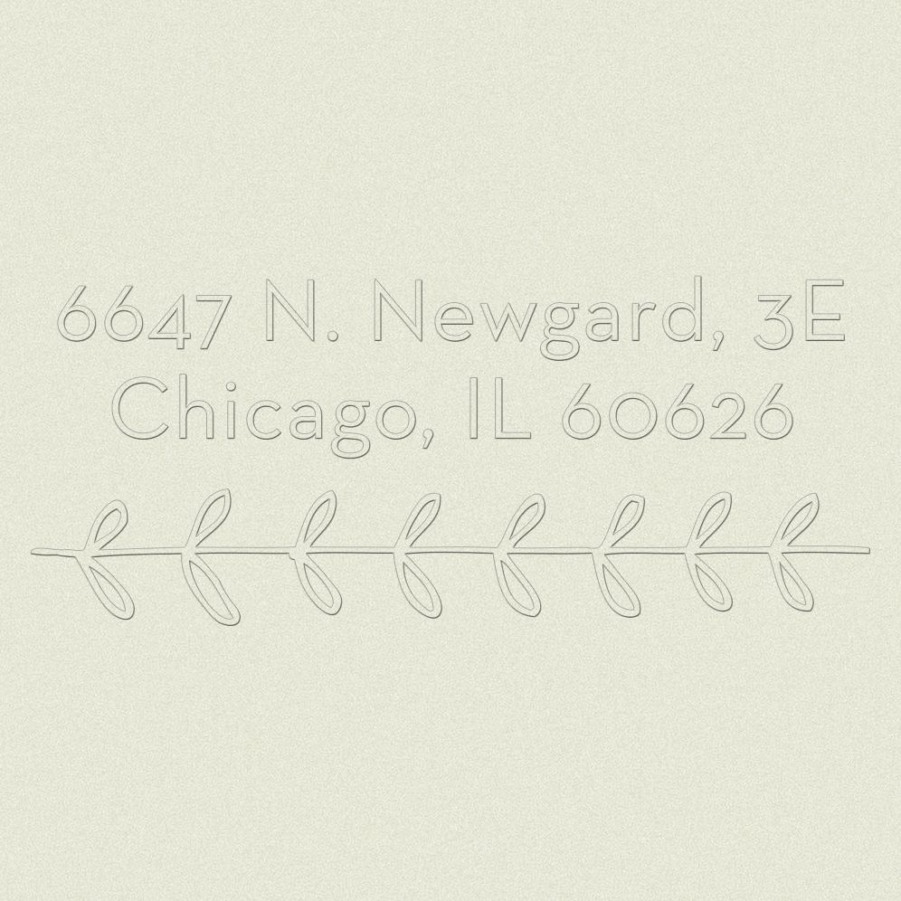 Address Embosser Plate - Vine Sans Surname