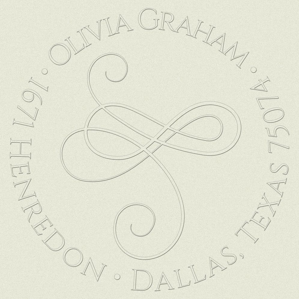Flourish Custom Embosser Plate with Embossing Tool