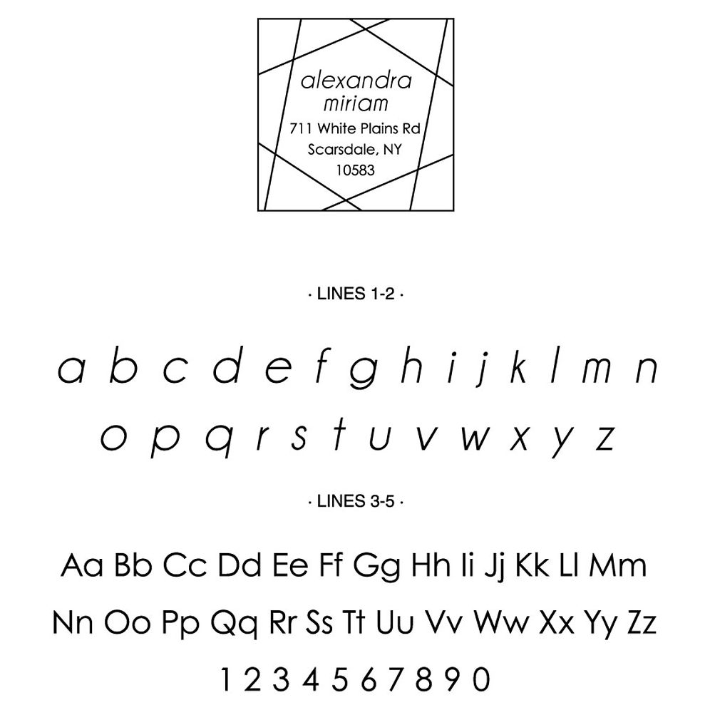 Geometric Script Custom Stamp