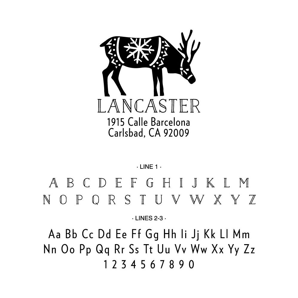 Reindeer Snowflake Custom Stamp