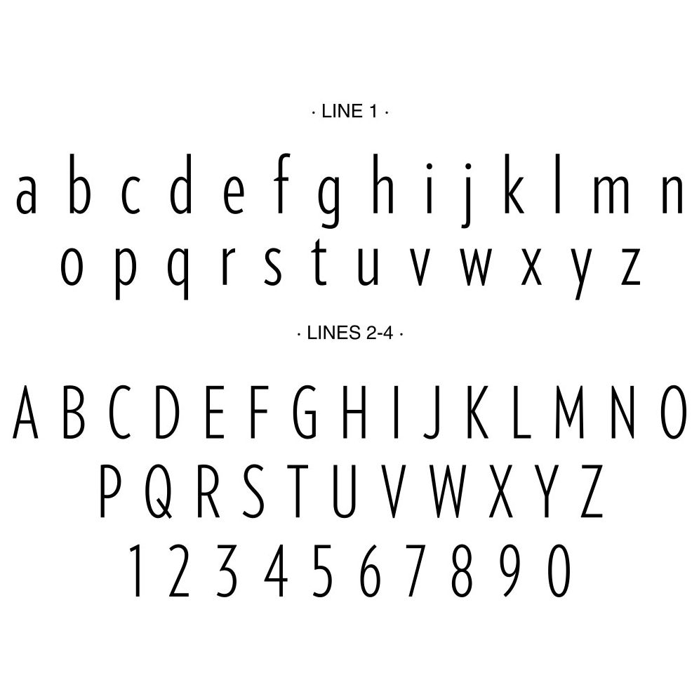 Lowercase with Ampersand Custom Embosser Plate with Embossing Tool