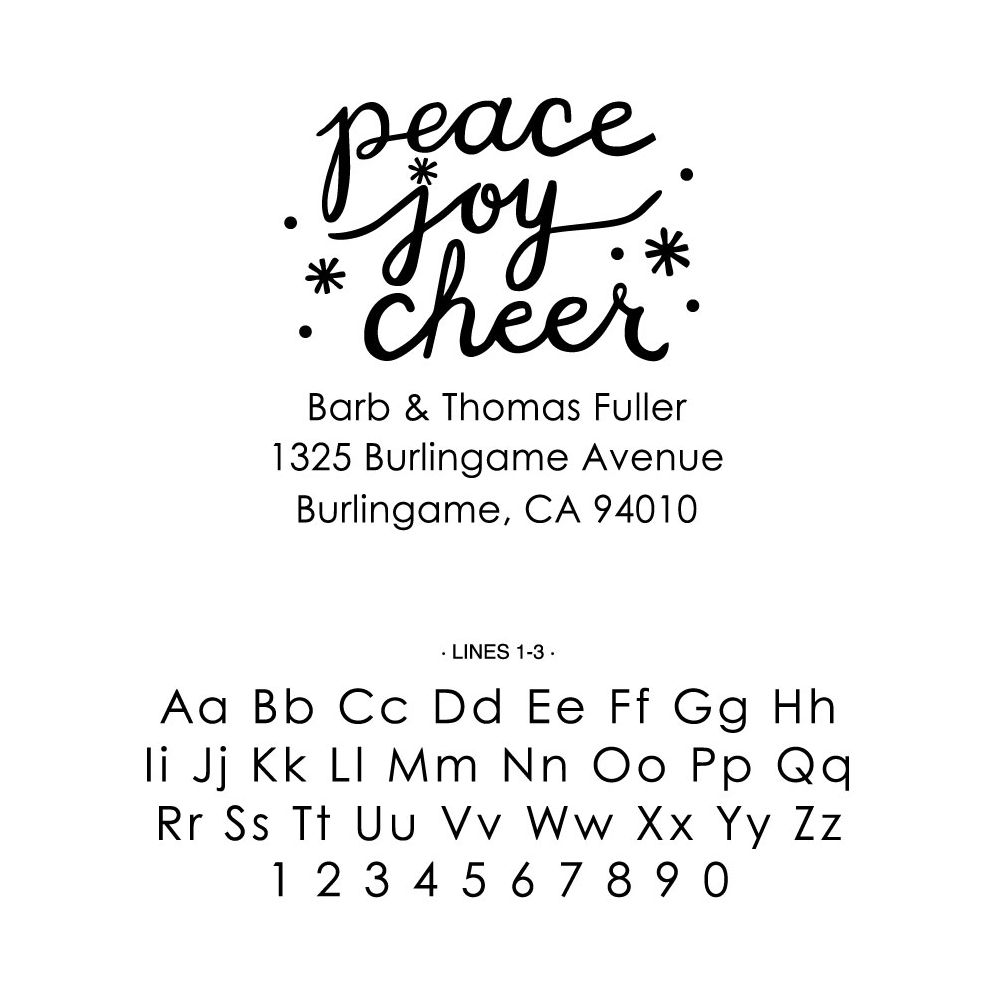 Peace Joy Cheer Script Custom Stamp